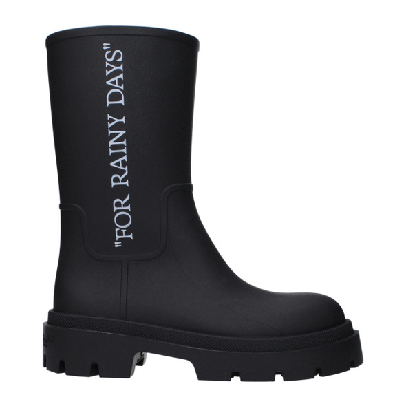 Off-White Black Cotton Ankle Boots Off-White Black Cotton Ankle Boots