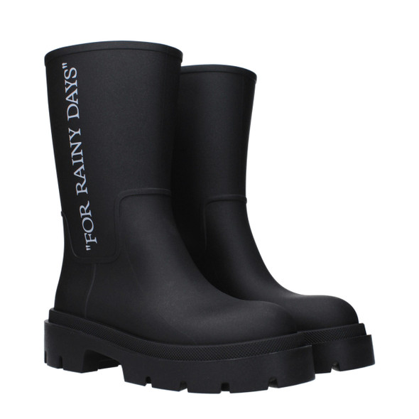 Off-White Black Cotton Ankle Boots Off-White Black Cotton Ankle Boots