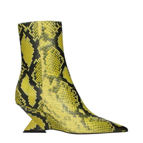 The Attico Yellow Leather Ankle Boots The Attico Yellow Leather Ankle Boots