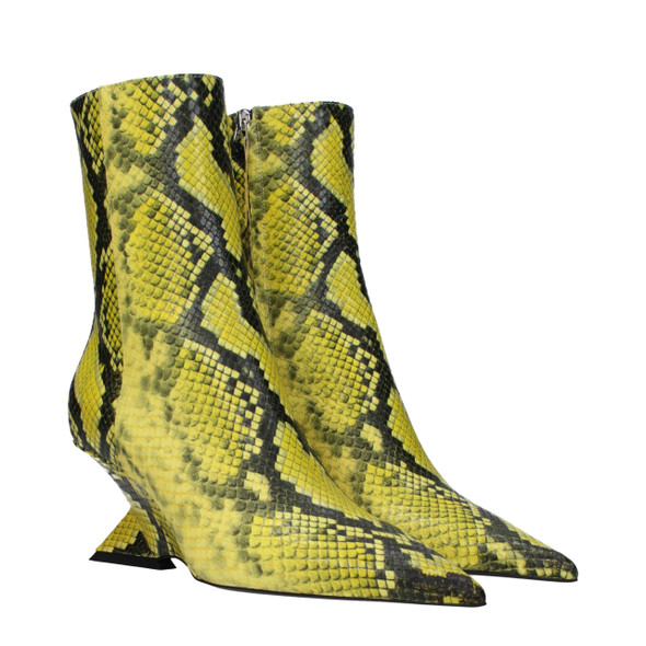 The Attico Yellow Leather Ankle Boots The Attico Yellow Leather Ankle Boots