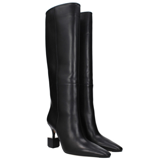 Jacquemus Black Leather High Heel Boots Jacquemus Black Leather High Heel Boots