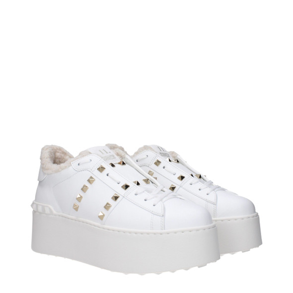 Valentino Garavani White Leather Platform Sneakers Valentino Garavani White Leather Platform Sneakers