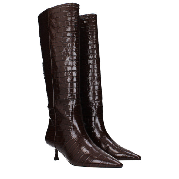 Stuart Weitzman Brown Leather High Heel Boots Stuart Weitzman Brown Leather High Heel Boots