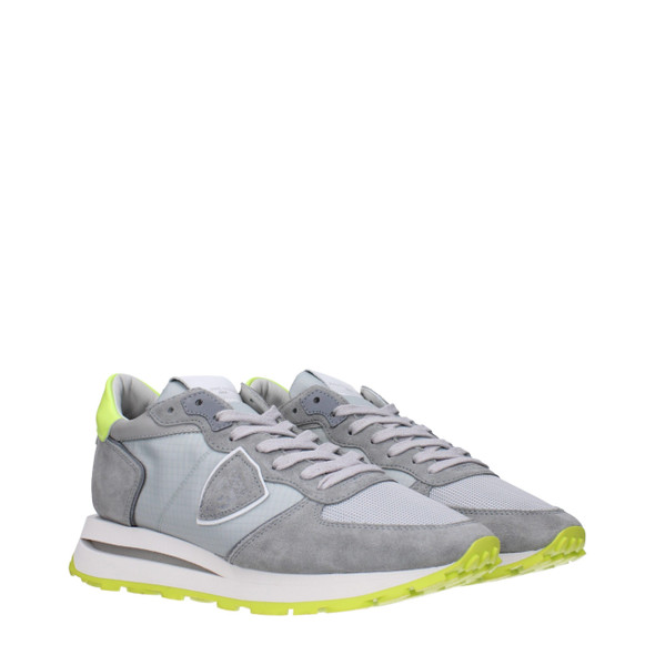Philippe Model Gray Fabric Athletic Sneakers Philippe Model Gray Fabric Athletic Sneakers