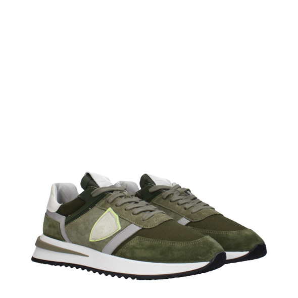 Philippe Model Green Leather Athletic Sneakers Philippe Model Green Leather Athletic Sneakers
