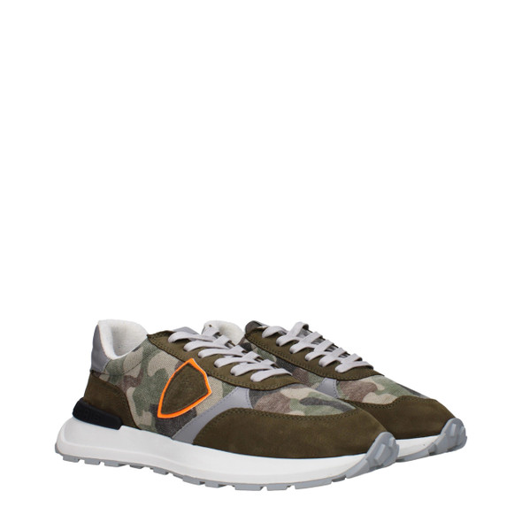 Philippe Model Green Fabric Chunky Sneakers Philippe Model Green Fabric Chunky Sneakers