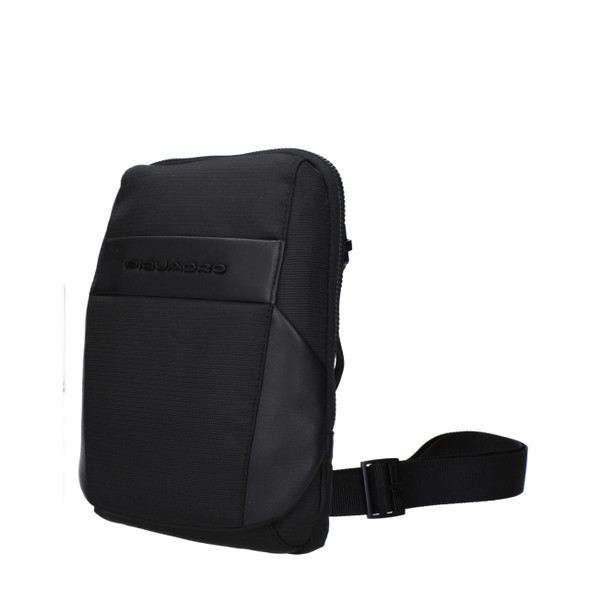 Piquadro Black Fabric Crossbody Bags Piquadro Black Fabric Crossbody Bags