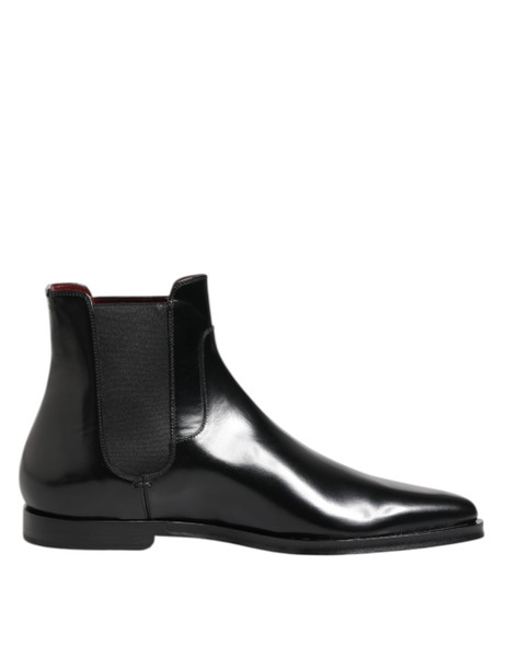 Dolce & Gabbana Black Leather MILLENIALS Mid Calf Boots Shoes Dolce & Gabbana Black Leather MILLENIALS Mid Calf Boots Shoes