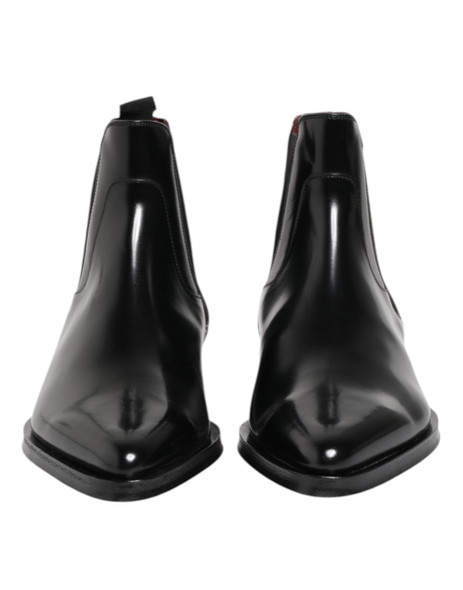 Dolce & Gabbana Black Leather MILLENIALS Mid Calf Boots Shoes Dolce & Gabbana Black Leather MILLENIALS Mid Calf Boots Shoes