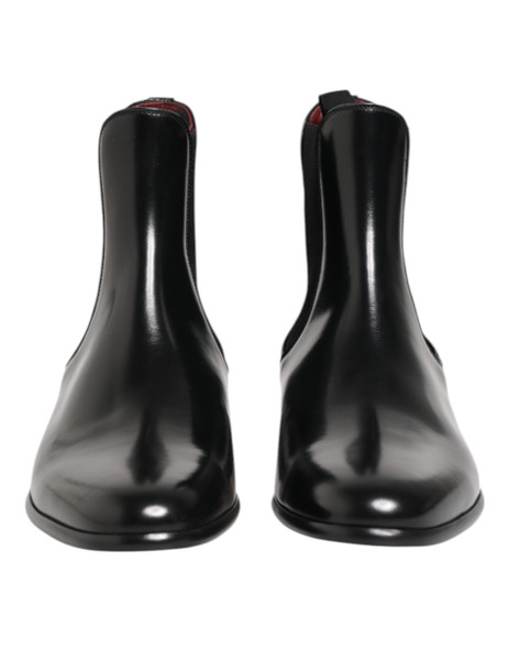Dolce & Gabbana Black Chelsea Slip On Mid Calf Boots Shoes Dolce & Gabbana Black Chelsea Slip On Mid Calf Boots Shoes