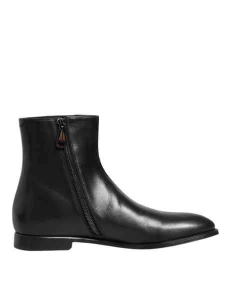 Dolce & Gabbana Black Leather Mid Calf Men Boots Shoes Dolce & Gabbana Black Leather Mid Calf Men Boots Shoes