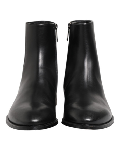 Dolce & Gabbana Black Leather Mid Calf Men Boots Shoes Dolce & Gabbana Black Leather Mid Calf Men Boots Shoes