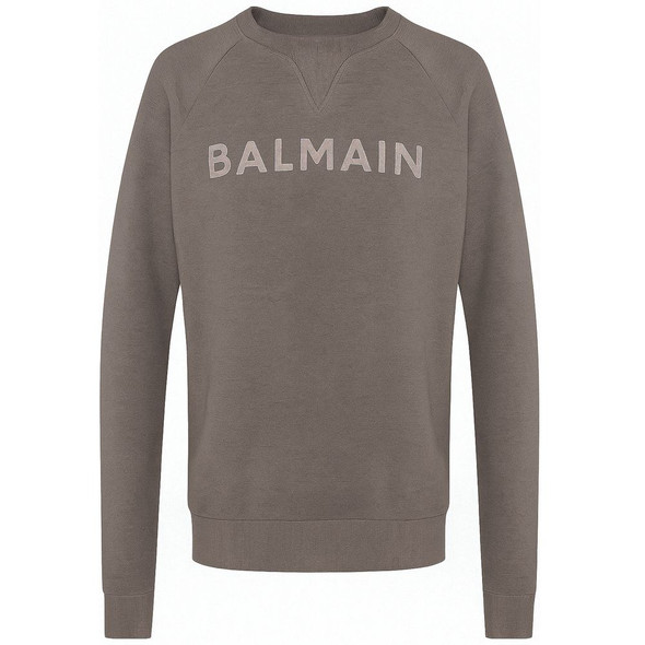 Balmain Gray Cotton Sweater Balmain Gray Cotton Sweater