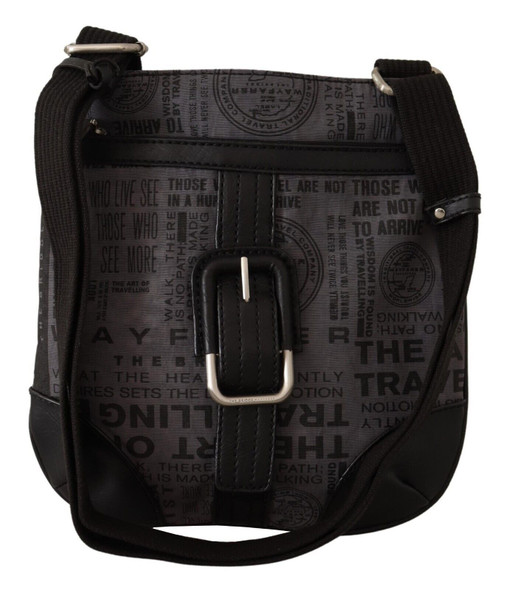Gray Printed Logo Shoulder Crossbody Purse Bag Gray Printed Logo Shoulder Crossbody Purse Bag