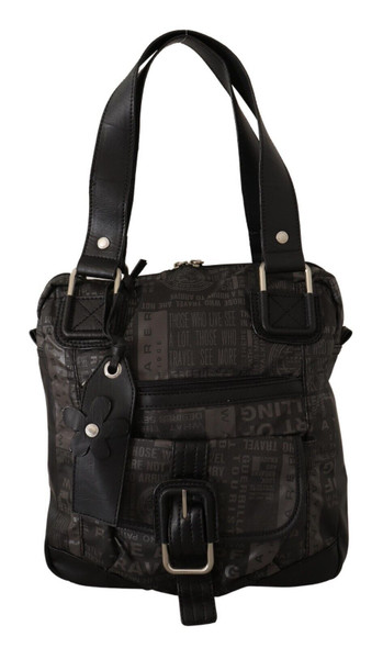 Black Printed Logo Shoulder Handbag Purse Bag Black Printed Logo Shoulder Handbag Purse Bag