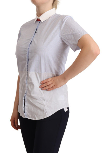 Light Blue Cotton Short Sleeves Collared Polo Top Light Blue Cotton Short Sleeves Collared Polo Top
