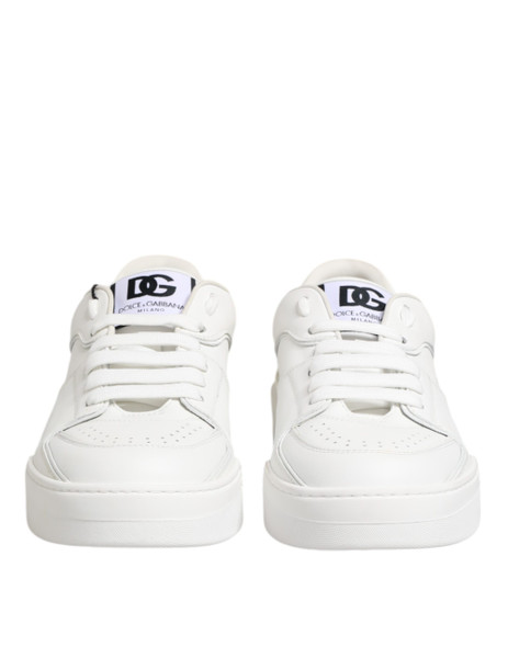 Dolce & Gabbana White Miami Leather Low Top Sneakers Shoes MV7717 Dolce & Gabbana White Miami Leather Low Top Sneakers Shoes MV7717