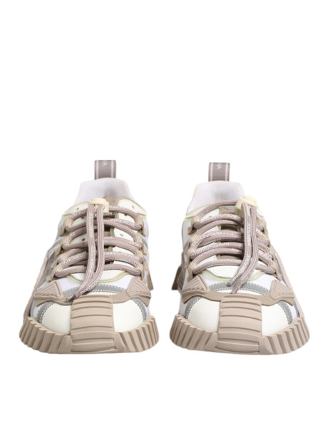 White Beige Leather Low Top NS1 Sneakers Shoes White Beige Leather Low Top NS1 Sneakers Shoes
