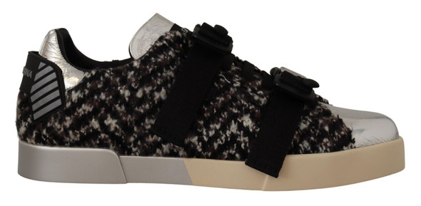 Silver Leather Brown Cotton Wool Sneakers Shoes Silver Leather Brown Cotton Wool Sneakers Shoes