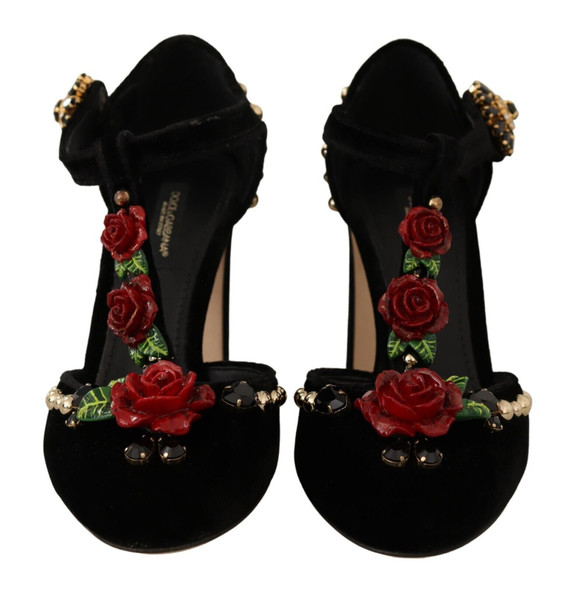 Black Mary Jane Pumps Roses Crystals Shoes Black Mary Jane Pumps Roses Crystals Shoes