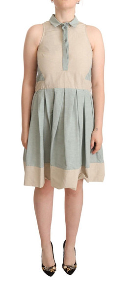 Multicolor Collared Sleeveless Sheath Dress Multicolor Collared Sleeveless Sheath Dress