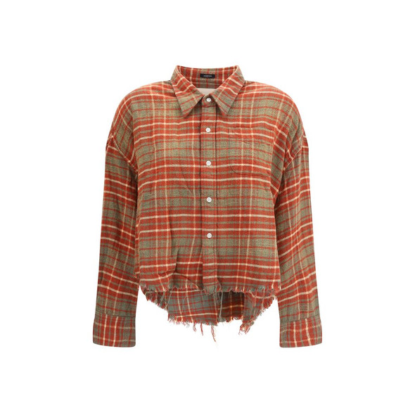 R13 Plaid Shirt with frayed hem R13 Plaid Shirt with frayed hem