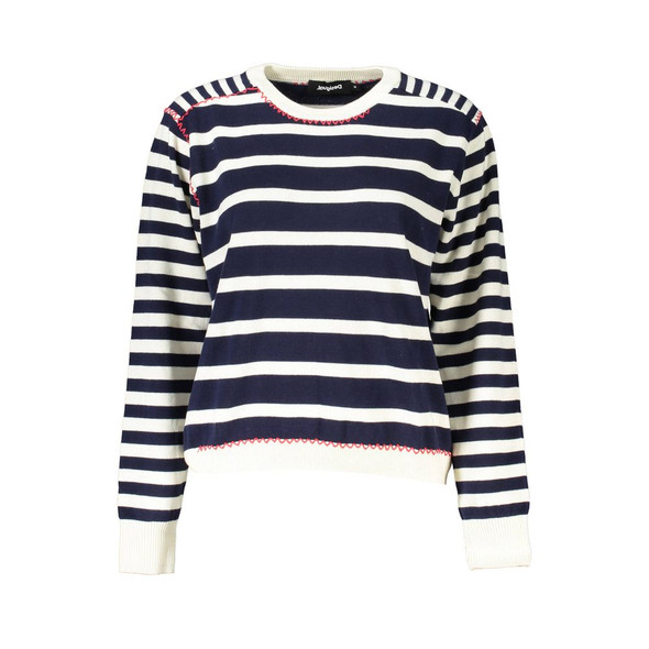 Desigual Blue Cotton Sweater DE-18760 Desigual Blue Cotton Sweater DE-18760