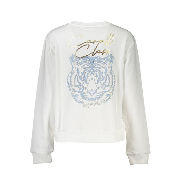 Cavalli Class White Cotton Sweater CA-21204 Cavalli Class White Cotton Sweater CA-21204