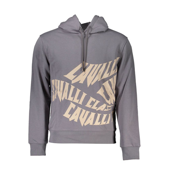 Cavalli Class Gray Cotton Sweater Cavalli Class Gray Cotton Sweater