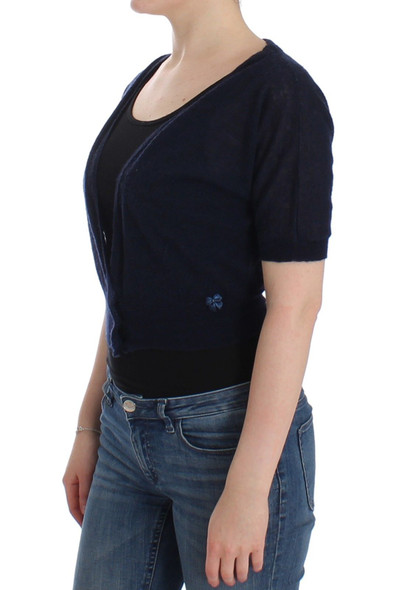 Knit Blue Wool Sweater Cardigan Knit Blue Wool Sweater Cardigan