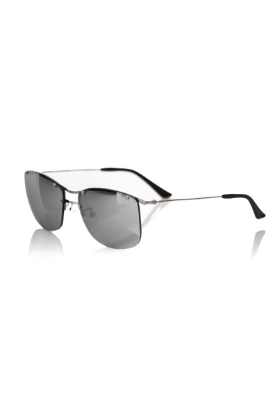 Frankie Morello Silver Metallic Men Sunglass Frankie Morello Silver Metallic Men Sunglass