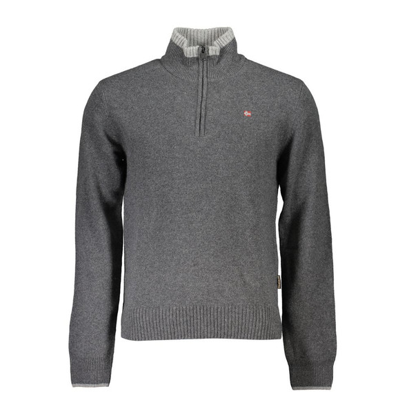 Napapijri Gray Fabric Sweater Napapijri Gray Fabric Sweater
