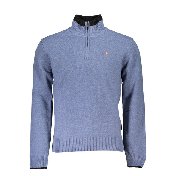 Napapijri Blue Fabric Sweater NA-25262 Napapijri Blue Fabric Sweater NA-25262