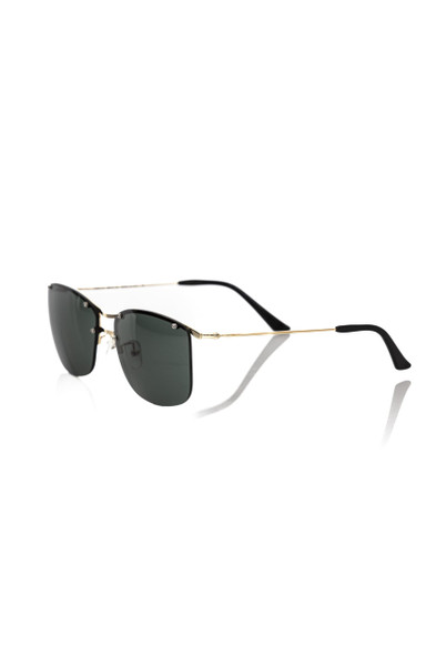 Frankie Morello Black Metallic Fiber Men Sunglass Frankie Morello Black Metallic Fiber Men Sunglass