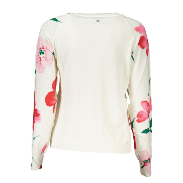 Desigual White Viscose Sweater Desigual White Viscose Sweater