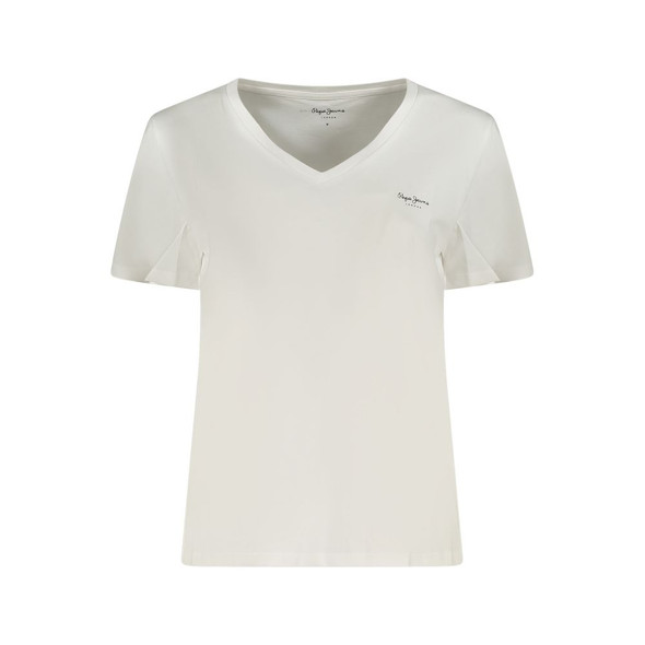 Pepe Jeans White Cotton Tops & T-Shirt Pepe Jeans White Cotton Tops & T-Shirt