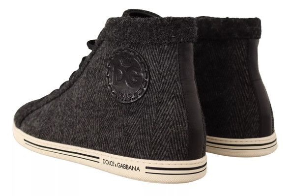 Gray Wool Cotton Casual High Top Sneakers Gray Wool Cotton Casual High Top Sneakers