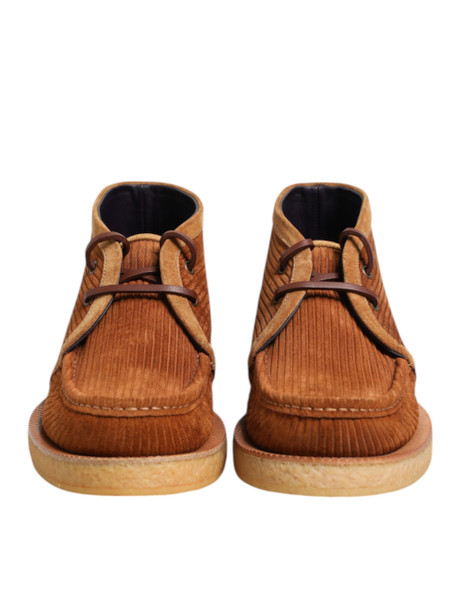 Dolce & Gabbana Brown Suede Nubuck Leather Desert Ankle Boots Shoes Dolce & Gabbana Brown Suede Nubuck Leather Desert Ankle Boots Shoes