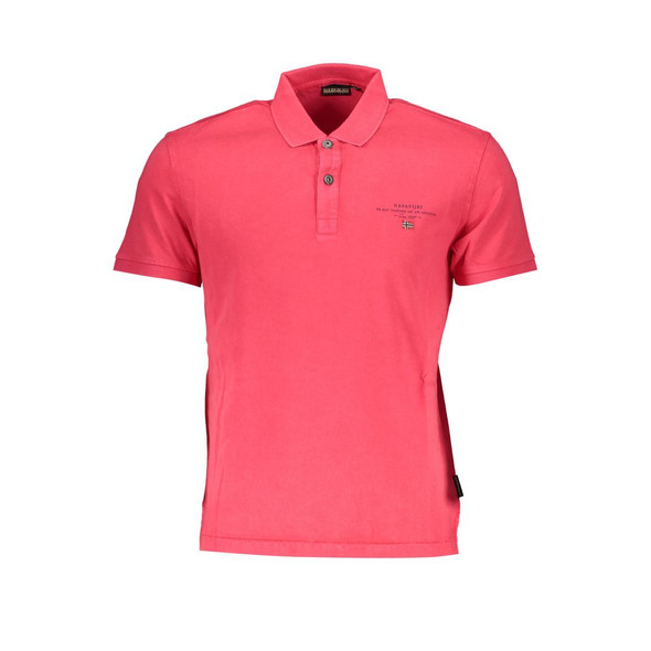 Napapijri Pink Cotton Polo Shirt NA-29378 Napapijri Pink Cotton Polo Shirt NA-29378