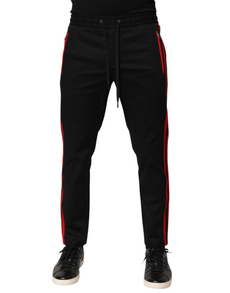 Dolce & Gabbana Red Stripe Cotton Logo Jogger Sweatpants Pants Dolce & Gabbana Red Stripe Cotton Logo Jogger Sweatpants Pants
