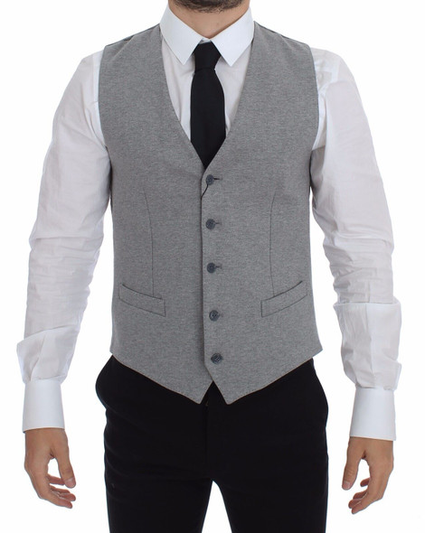 Gray Cotton Stretch Dress Vest Blazer Gray Cotton Stretch Dress Vest Blazer