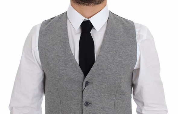 Gray Cotton Stretch Dress Vest Blazer Gray Cotton Stretch Dress Vest Blazer