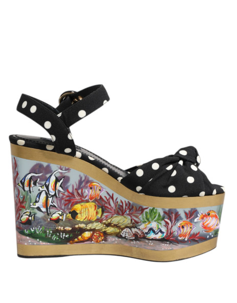 Multicolor Fish Polka Dot Wedge Sandals Shoes Multicolor Fish Polka Dot Wedge Sandals Shoes