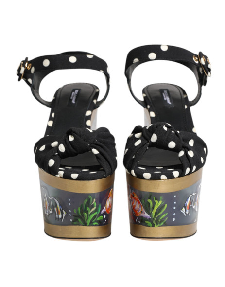 Multicolor Fish Polka Dot Wedge Sandals Shoes Multicolor Fish Polka Dot Wedge Sandals Shoes