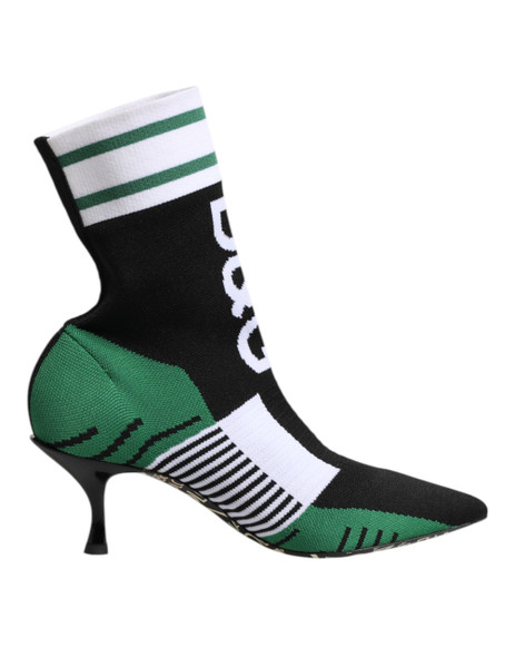 Dolce & Gabbana Green Stretch Sock Style Ankle Boots Shoes Dolce & Gabbana Green Stretch Sock Style Ankle Boots Shoes