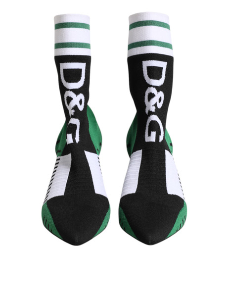 Dolce & Gabbana Green Stretch Sock Style Ankle Boots Shoes Dolce & Gabbana Green Stretch Sock Style Ankle Boots Shoes