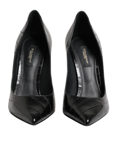 Dolce & Gabbana Black Leather Stiletto High Heels Pumps Shoes Dolce & Gabbana Black Leather Stiletto High Heels Pumps Shoes