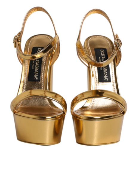Gold Leather Platform Keira Sandals Shoes Gold Leather Platform Keira Sandals Shoes
