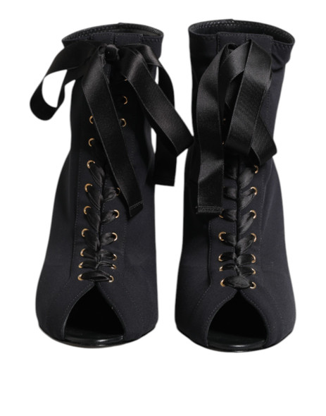 Black Stiletto Heels Lace Up Boots Shoes Black Stiletto Heels Lace Up Boots Shoes