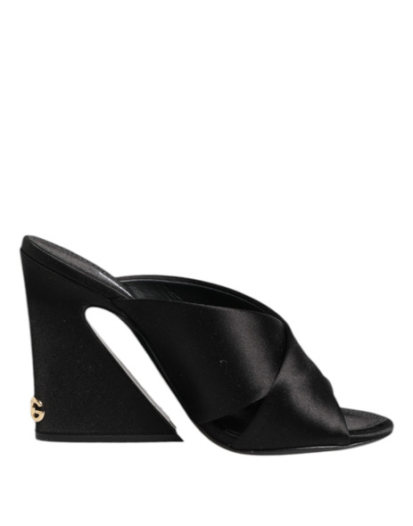 Dolce & Gabbana Black Keira Baroque High Heel Sandals Shoes Dolce & Gabbana Black Keira Baroque High Heel Sandals Shoes